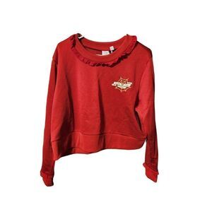 Puma XL Rouge dahlia cropped crew sweatshirt